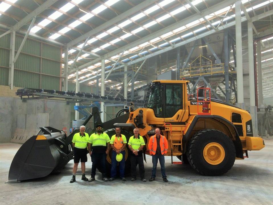 Volvo L150H Long Boom wheel loader spec'd for Ravensdowns new facility