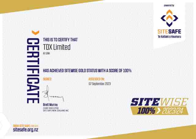 TDX achieves Gold Sitewise certification and retains ACC Tertiary  accreditation 