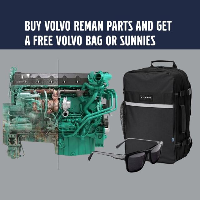 Buy Volvo Reman parts and get a FREE Volvo bag or sunnies